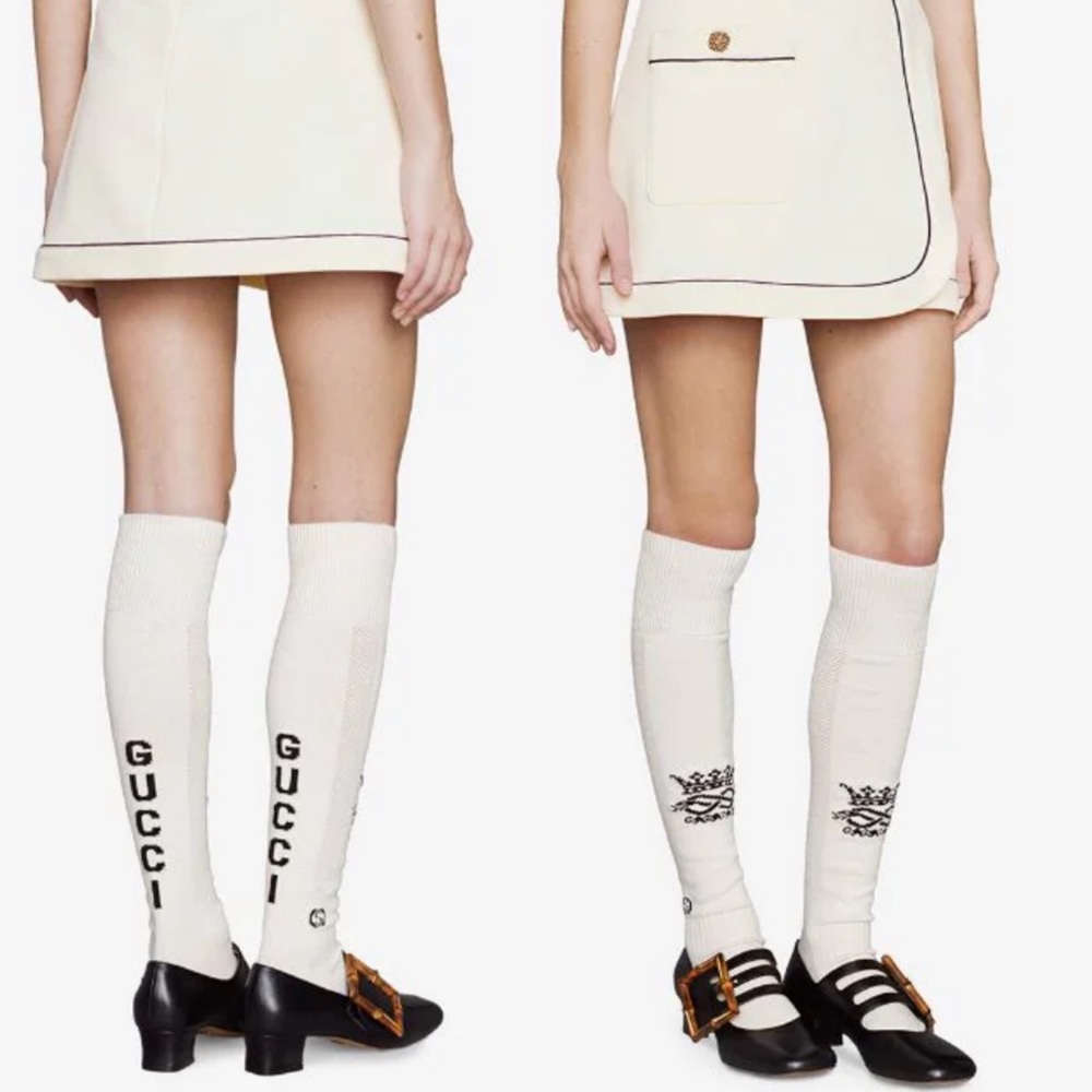 AUTH GUCCI logo Knit sport socks Sz Sm unisex